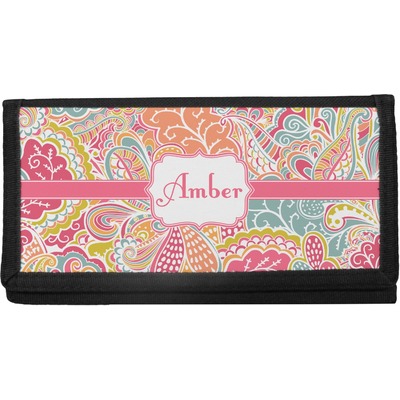 Personalized Abstract Foliage Vinyl Checkbook Cover 