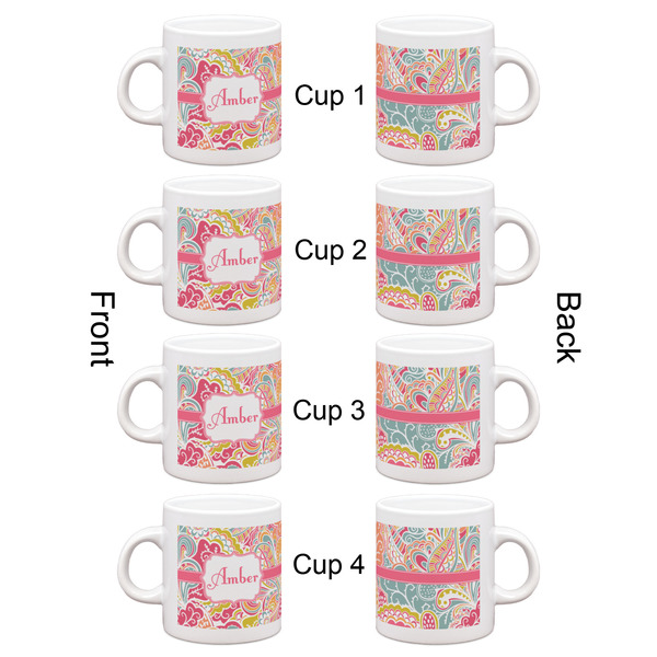 Abstract Foliage Espresso Cup Set of 4 - Apvl