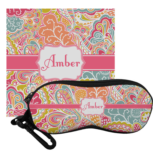 Custom Abstract Foliage Eyeglass Case & Cloth (Personalized)
