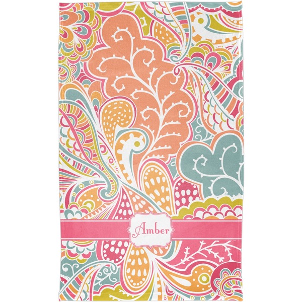 Abstract Foliage Finger Tip Towel - Full View