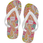 Abstract Foliage Flip Flops - XSmall (Personalized)