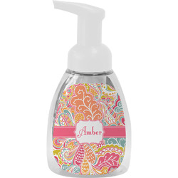 Abstract Foliage Foam Soap Bottle - White (Personalized)