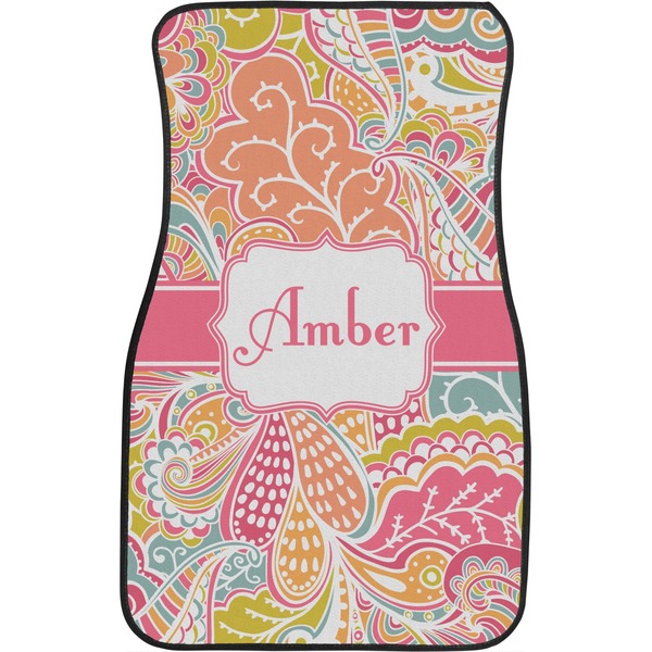 Abstract Foliage Front Seat Car Mat