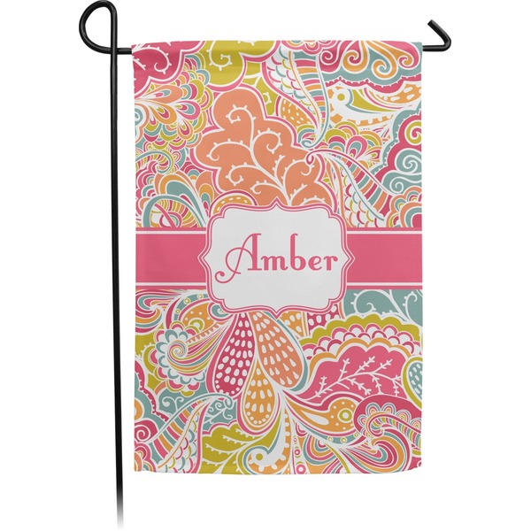 Custom Abstract Foliage Small Garden Flag - Double Sided w/ Name or Text