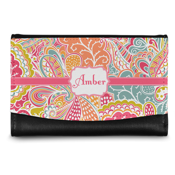 Custom Abstract Foliage Genuine Leather Women's Wallet - Small (Personalized)