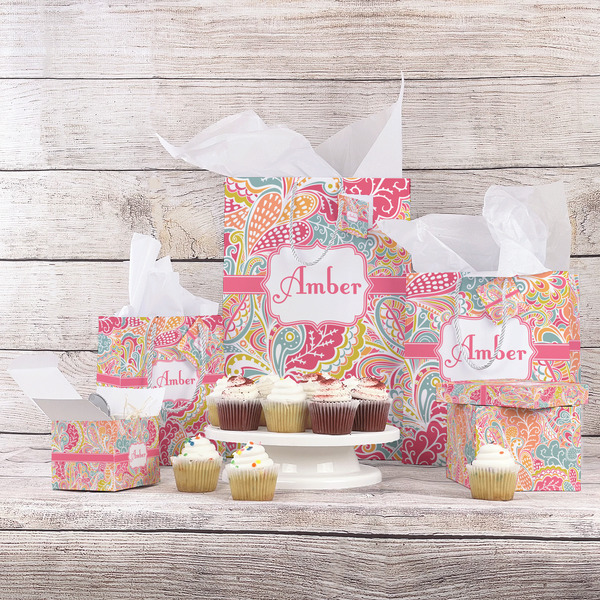 Abstract Foliage Gift Bags - In Context