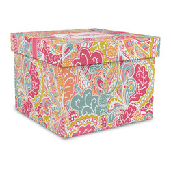 Abstract Foliage Gift Box with Lid - Canvas Wrapped - Large (Personalized)