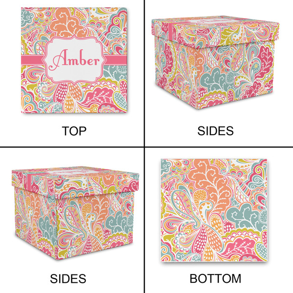 Abstract Foliage Gift Boxes with Lid - Canvas Wrapped - Medium - Approval