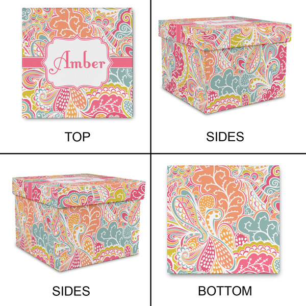 Abstract Foliage Gift Boxes with Lid - Canvas Wrapped - Small - Approval