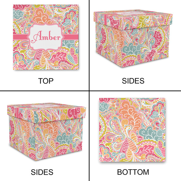 Abstract Foliage Gift Boxes with Lid - Canvas Wrapped - X-Large - Approval