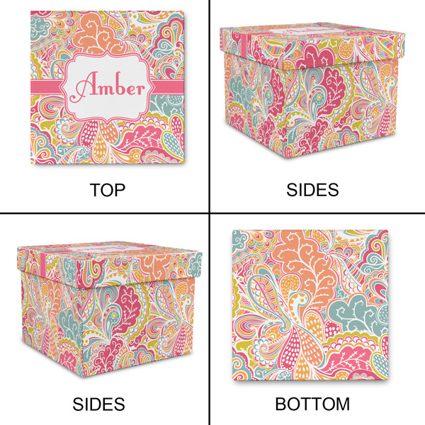 Abstract Foliage Gift Boxes with Lid - Canvas Wrapped - XX-Large - Approval