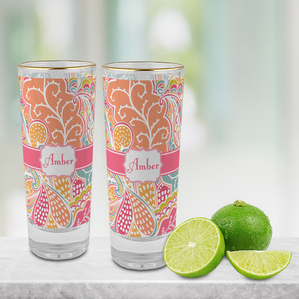 Abstract Foliage Glass Shot Glass - 2 oz - LIFESTYLE