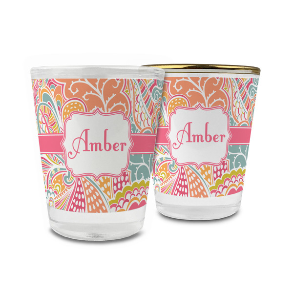 Custom Abstract Foliage Glass Shot Glass - 1.5 oz (Personalized)