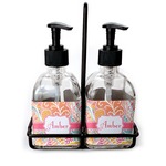 Abstract Foliage Glass Soap & Lotion Bottle Set (Personalized)