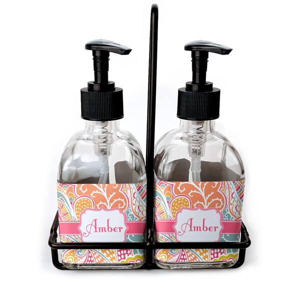 Custom Abstract Foliage Glass Soap & Lotion Bottles (Personalized)