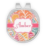 Abstract Foliage Golf Ball Marker - Hat Clip - Silver