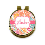 Abstract Foliage Golf Ball Marker - Hat Clip - Gold