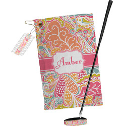 Abstract Foliage Golf Towel Gift Set (Personalized)