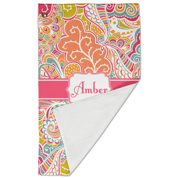 Abstract Foliage Golf Towel - Folded (Large)