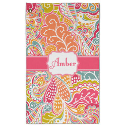 Abstract Foliage Golf Towel - Poly-Cotton Blend w/ Name or Text