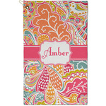 Abstract Foliage Golf Towel - Poly-Cotton Blend - Small w/ Name or Text