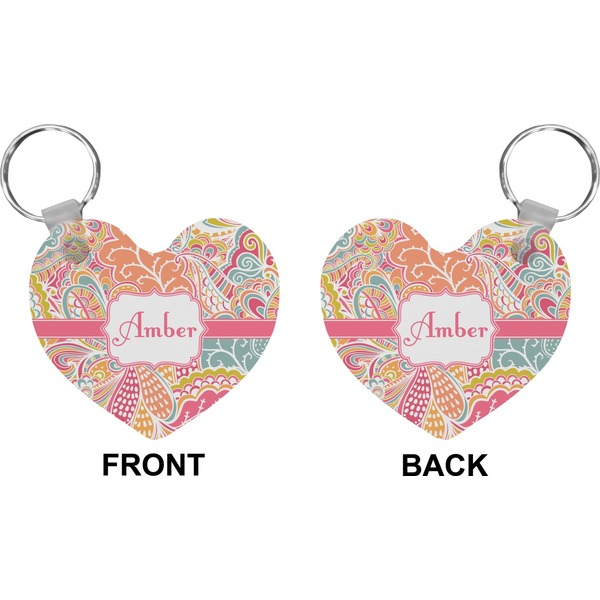 Abstract Foliage Heart Keychain (Front + Back)