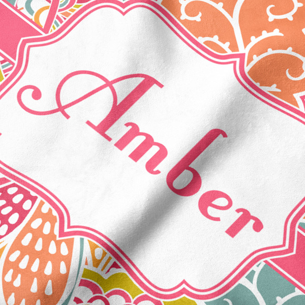 Abstract Foliage Hooded Baby Towel- Detail Close Up