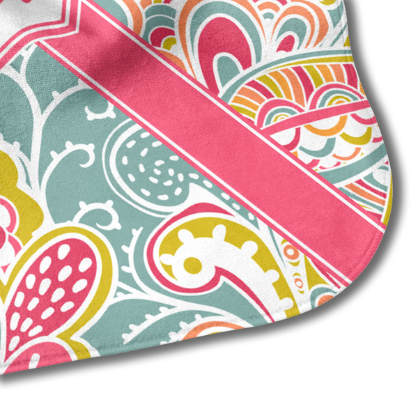 Abstract Foliage Hooded Baby Towel- Detail Corner