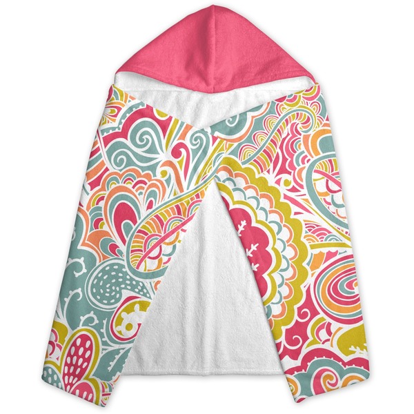 Abstract Foliage Hooded Towel - Folded