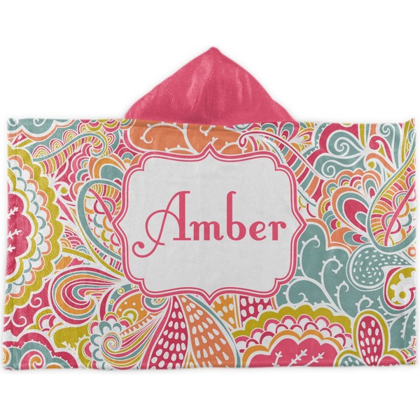 Custom Abstract Foliage Kids Hooded Towel (Personalized)