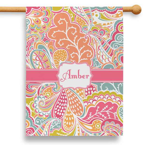 Custom Abstract Foliage 28" House Flag (Personalized)