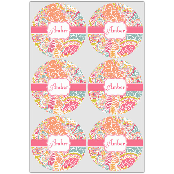 Abstract Foliage Icing Circle - Large - Set of 6