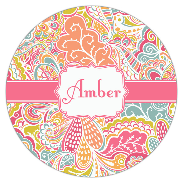 Abstract Foliage Icing Circle - Medium - Single