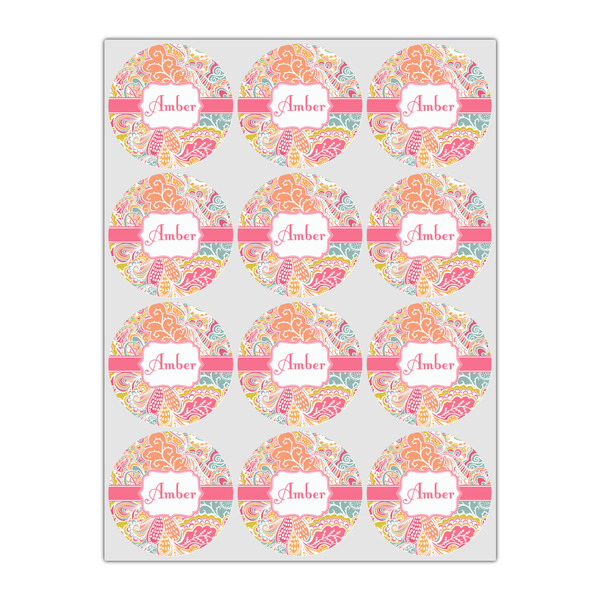 Abstract Foliage Icing Circle - Small - Set of 12