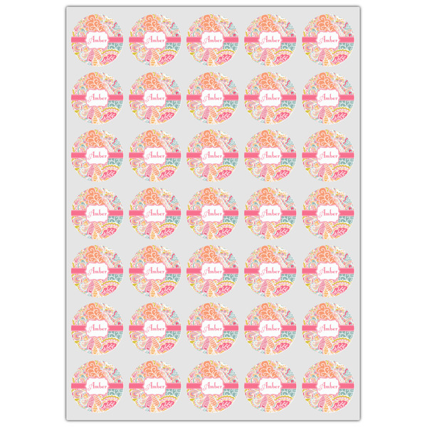 Abstract Foliage Icing Circle - XSmall - Set of 35