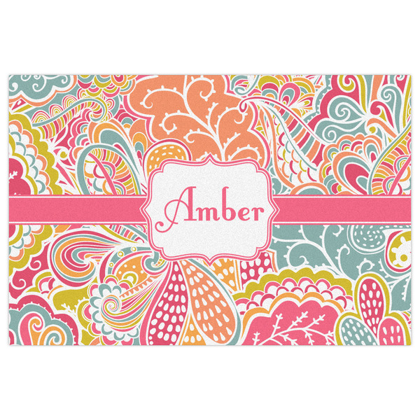 Abstract Foliage Indoor / Outdoor Rug - 4'x6' - Front Flat