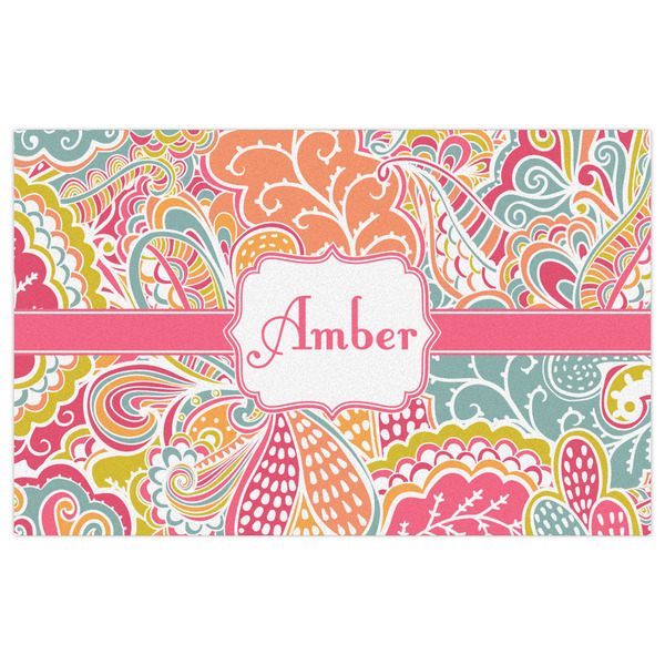 Abstract Foliage Indoor / Outdoor Rug - 5'x8' - Front Flat