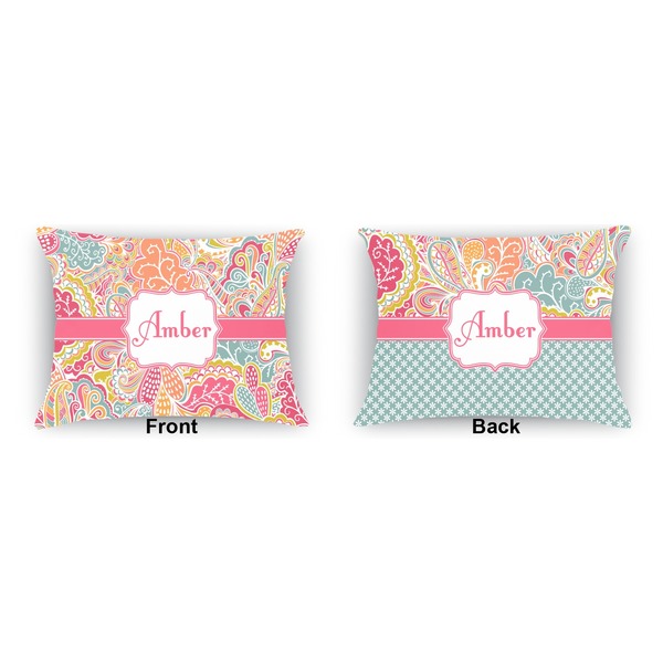 Abstract Foliage  Indoor Rectangular Burlap Pillow (Front and Back)