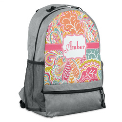 Abstract Foliage Backpack - Grey (Personalized)