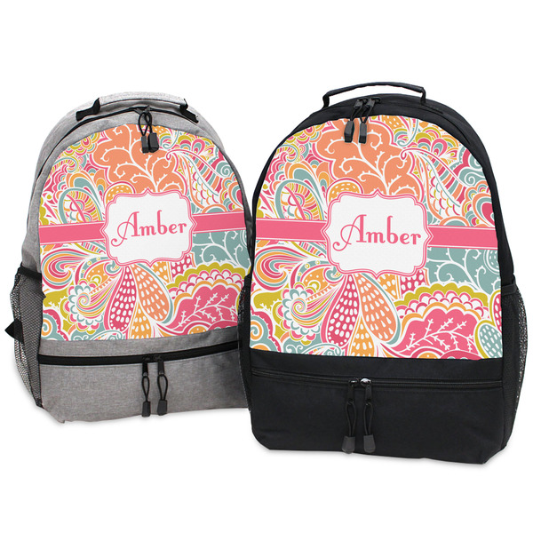 Abstract Foliage Large Backpacks - Both