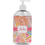 Abstract Foliage Plastic Soap / Lotion Dispenser (16 oz - Large - White) (Personalized)