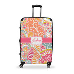 Abstract Foliage Suitcase - 28" Large - Checked w/ Name or Text