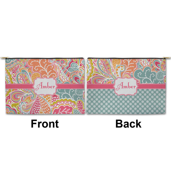 Abstract Foliage Large Zipper Pouch Approval (Front and Back)