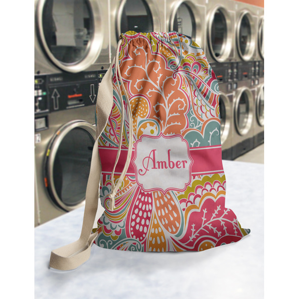 Abstract Foliage Laundry Bag in Laundromat