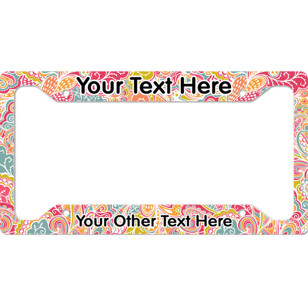 Custom Abstract Foliage License Plate Frame - Style A (Personalized)