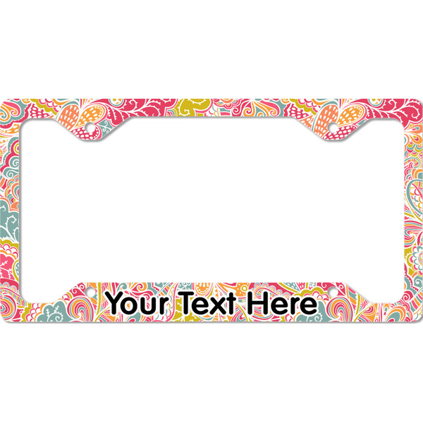 Custom Abstract Foliage License Plate Frame - Style C (Personalized)