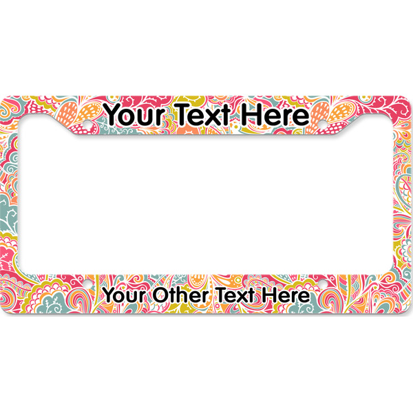 Custom Abstract Foliage License Plate Frame - Style B (Personalized)