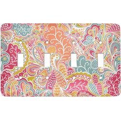 Abstract Foliage Light Switch Cover (4 Toggle Plate)