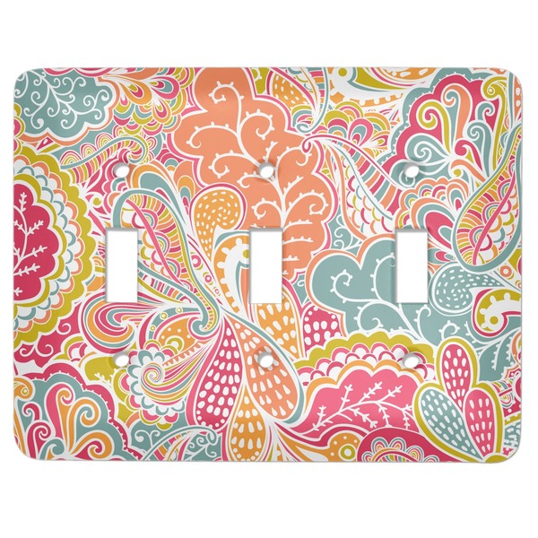 Custom Abstract Foliage Light Switch Cover (3 Toggle Plate)