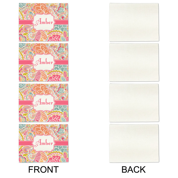 Abstract Foliage Linen Placemat - APPROVAL Set of 4 (single sided)